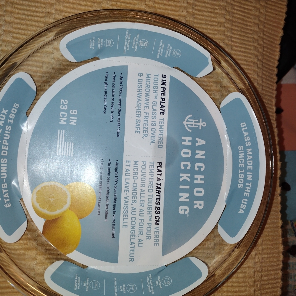 🥧Nwt Anchor Hocking  9 in.pie plate